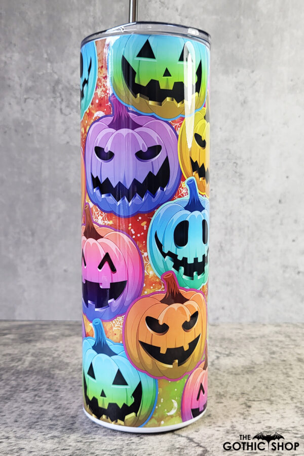 bright pumpkins gothic halloween 20oz straight tumbler