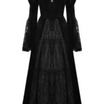 Princessa Black Velvet & Lace Gothic Vintage Prom Dress