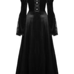 Princessa Black Velvet & Lace Gothic Vintage Prom Dress