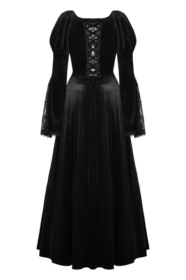 Princessa Black Velvet & Lace Gothic Vintage Prom Dress
