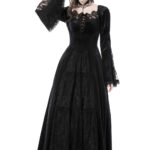 Princessa Black Velvet & Lace Gothic Vintage Prom Dress