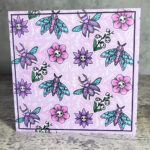 Moths Beetles & Skull Flowers Lilac Pastel Goth Greetings Card
