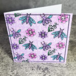 Moths Beetles & Skull Flowers Lilac Pastel Goth Greetings Card