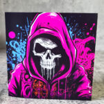 Hooded Skull Gothic Greetings Card