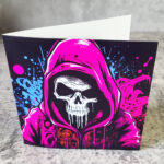Hooded Skull Gothic Greetings Card