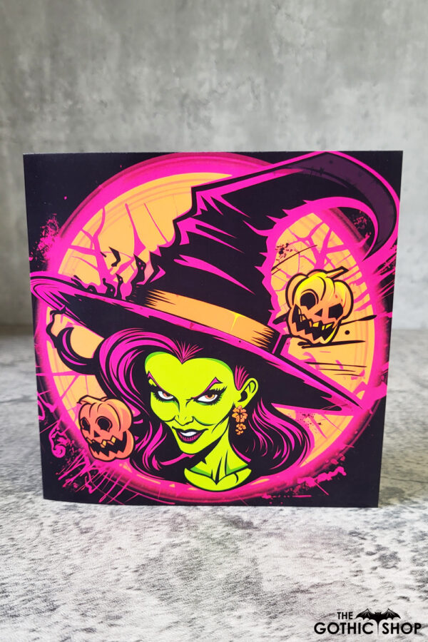Green Wicked Witch Gothic Greetings Card