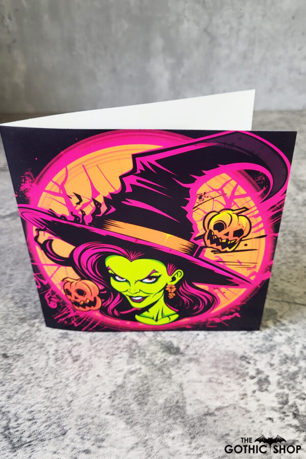 Green Wicked Witch Gothic Greetings Card
