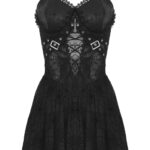 Dark in Love Punk Gothic Spider Mesh Black Dress