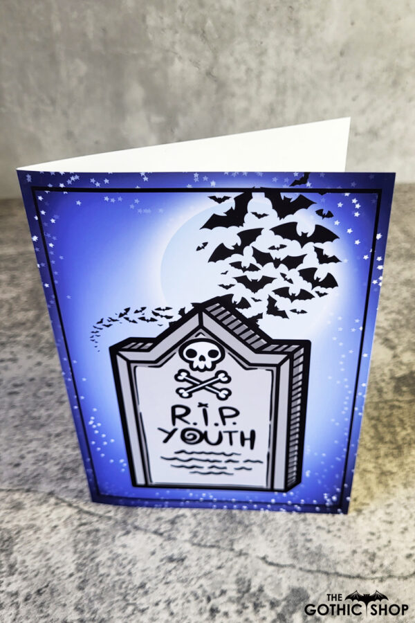 RIP Youth Tombstone Gothic Birthday Greetings Card