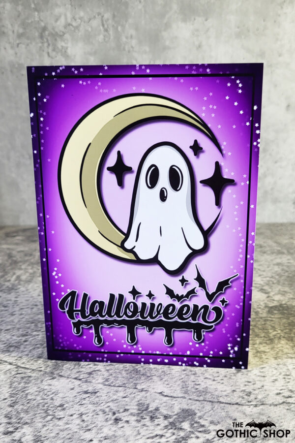 Ghostie Moon Halloween Greetings Card