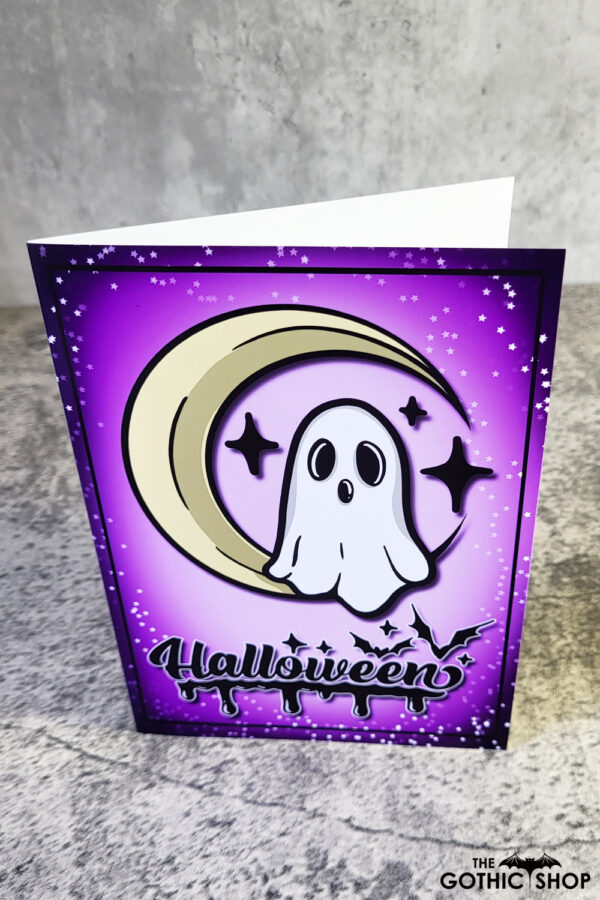 Ghostie Moon Halloween Greetings Card