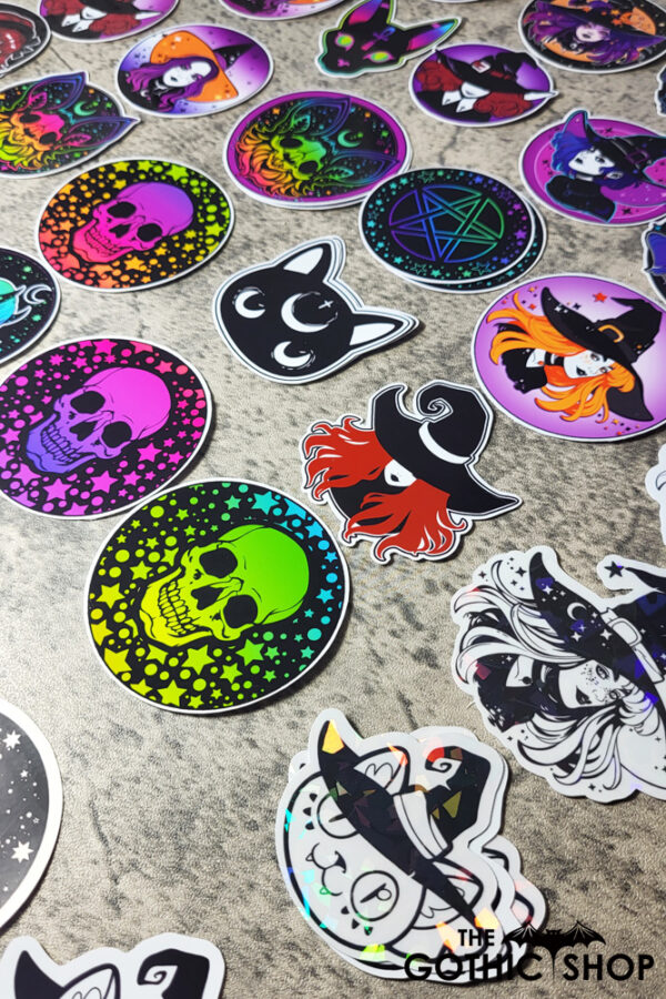 Glossy vinyl gothic and witchy stickers