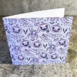 Pumpkins Bats Gothic Halloween Birthday Greetings Card