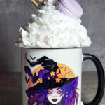Purple Hair Witch & Bats Witchy Gothic Mug
