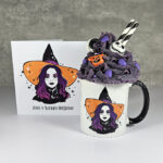 Beatrice Witch with Ombre Purple Hair Wicked Birthday Card and mug