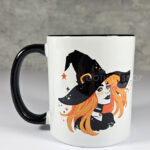 Merida Witch with Orange Hair & Stars Witchy Gothic Mug