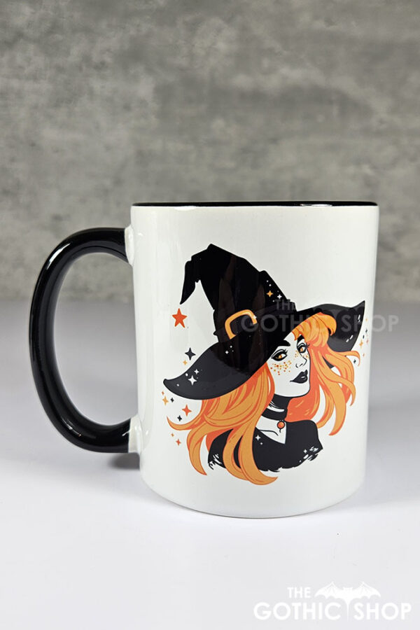 Merida Witch with Orange Hair & Stars Witchy Gothic Mug