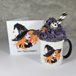 Merida Witch with Orange Hair & Stars Witchy Gothic Mug and card