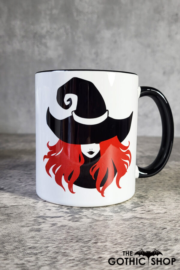 Witch with Red Hair & Black Hat Witchy Gothic Mug
