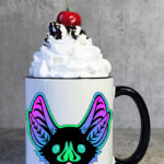 Neon Bat Face Witchy Gothic Mug