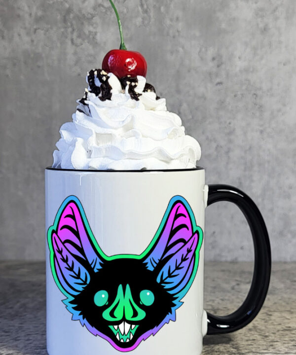 Neon Bat Face Witchy Gothic Mug