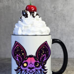 Cosmic Moon Eye Neon Bat Face Witchy Gothic Mug