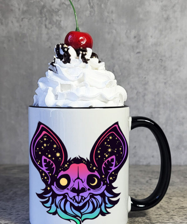 Cosmic Moon Eye Neon Bat Face Witchy Gothic Mug
