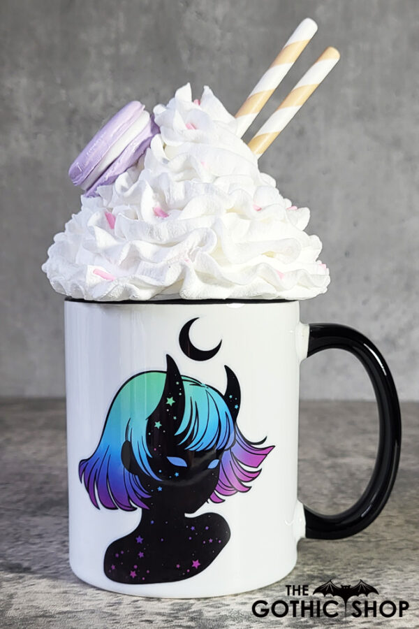 Horned Cosmic Girl Witchy Gothic Mug
