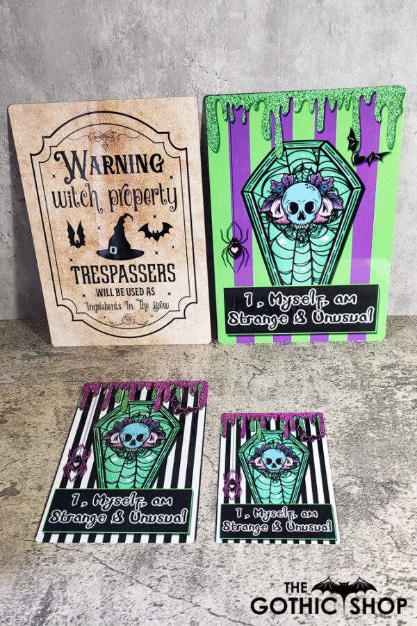 Witchy Gothic Metal Signs