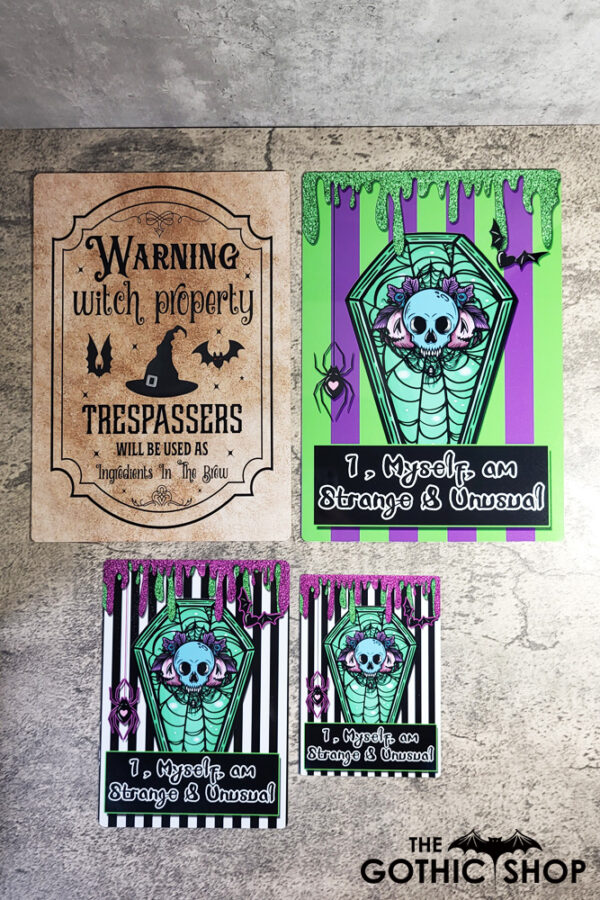Witchy Gothic Metal Signs