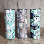 Gothic halloween tumblers including ghosts and spooky planters