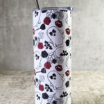 Spooky Cute Ghosties & Roses Gothic Halloween Skinny Tumbler