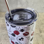 Spooky Cute Ghosties & Roses Gothic Halloween Skinny Tumbler