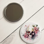 Roses Skull Gothic Compact Mirror