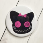 Zombie Cat Pink Gothic Compact Mirror