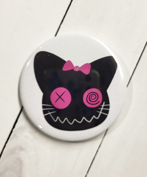 Zombie Cat Pink Gothic Compact Mirror