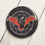 Red Flying Bat Alchemy Magic Seal Witchy Gothic Compact Mirror