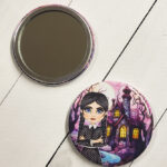 Wednesday Inspired Goth Girl Gothic Compact Mirror
