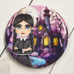 Wednesday Inspired Goth Girl Gothic Compact Mirror