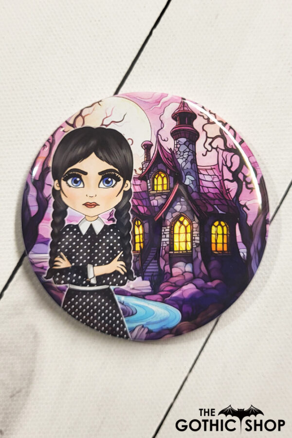 Wednesday Inspired Goth Girl Gothic Compact Mirror