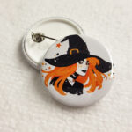 Merida Witch with Orange Hair Gothic Pin Badge