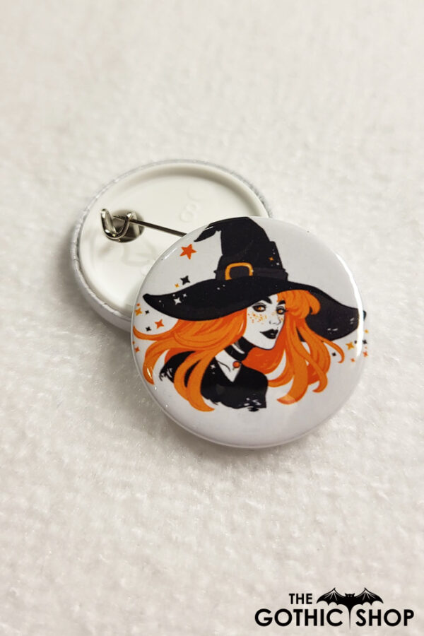 Merida Witch with Orange Hair Gothic Pin Badge