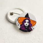 Beatrice Witch with Ombre Purple Hair Gothic Pin Badge
