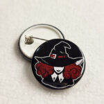 Red Hair Witch Cross Collar Gothic Pin Badge