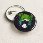 Starry Mask Goth Girl Gothic Pin Badge