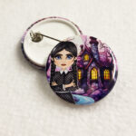 Wednesday Inspired Goth Girl Gothic Pin Badge