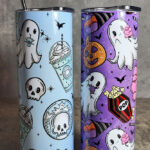 Ghost Ghostie Gothic Print Skinny Tumblers