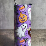 Ghost Carnival Icecreams Purple Gothic Skinny Tumbler