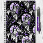 spooky eve bat & ghosts personalised gothic a5 notebook journal