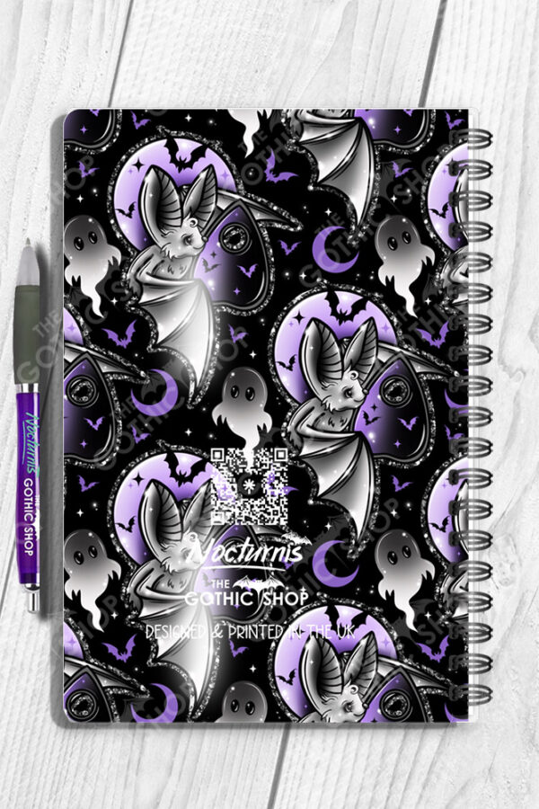 spooky eve bat & ghosts personalised gothic a5 notebook journal